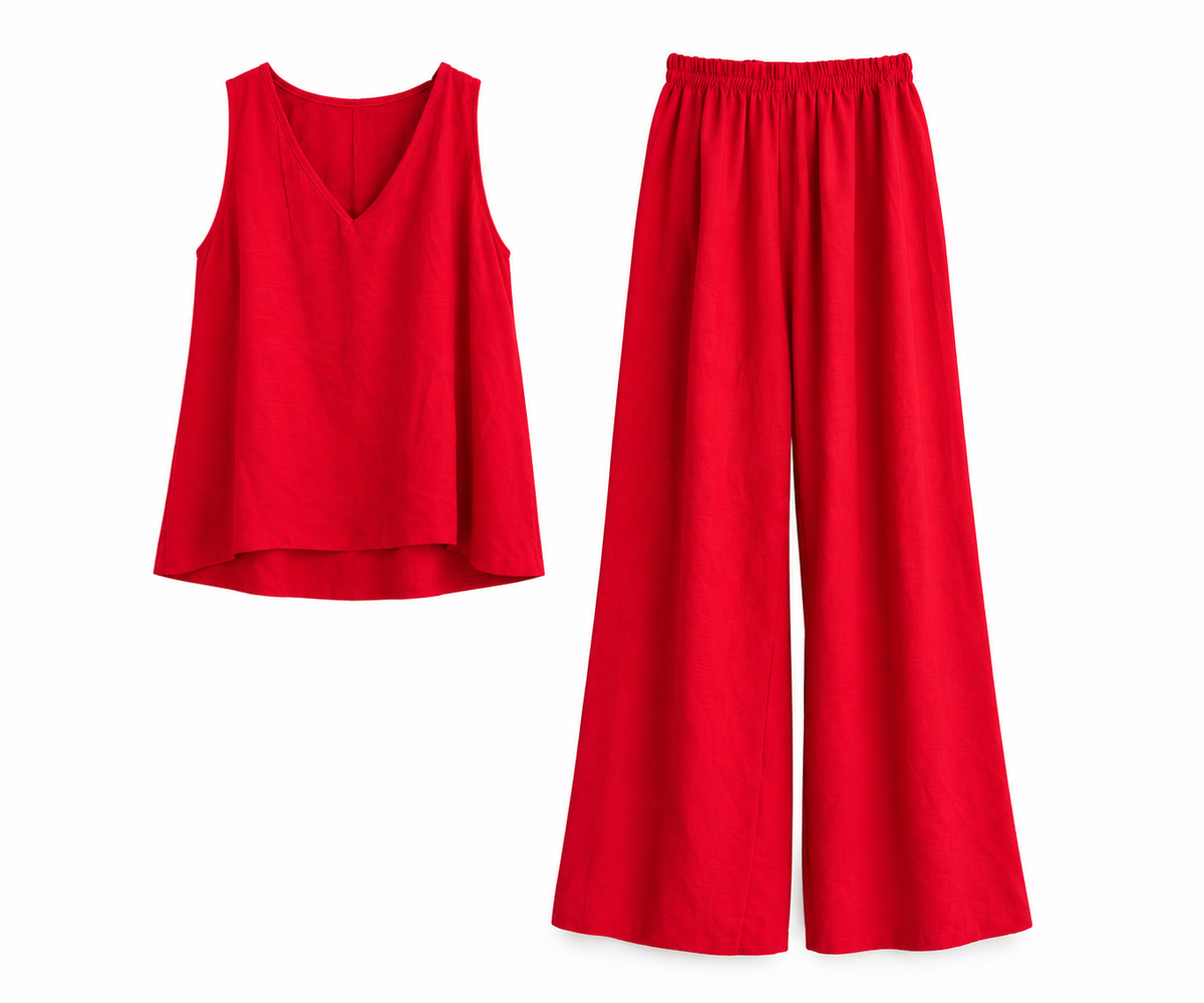 Red Two-Piece Co-Ord Set