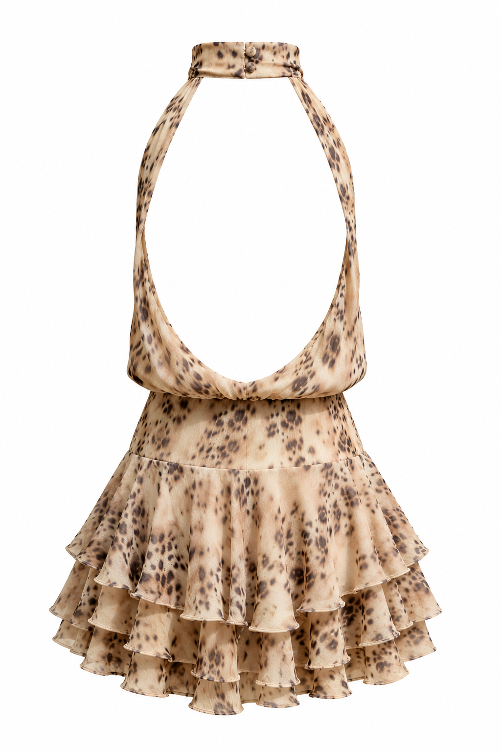 Halter Tiered Hem Playsuit