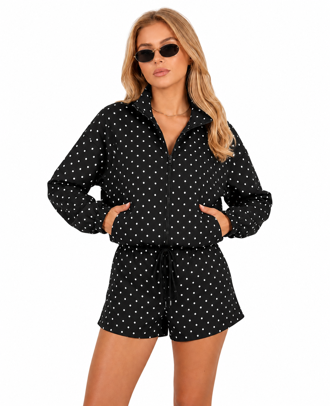 Polka Dots Jacket and Shorts Set