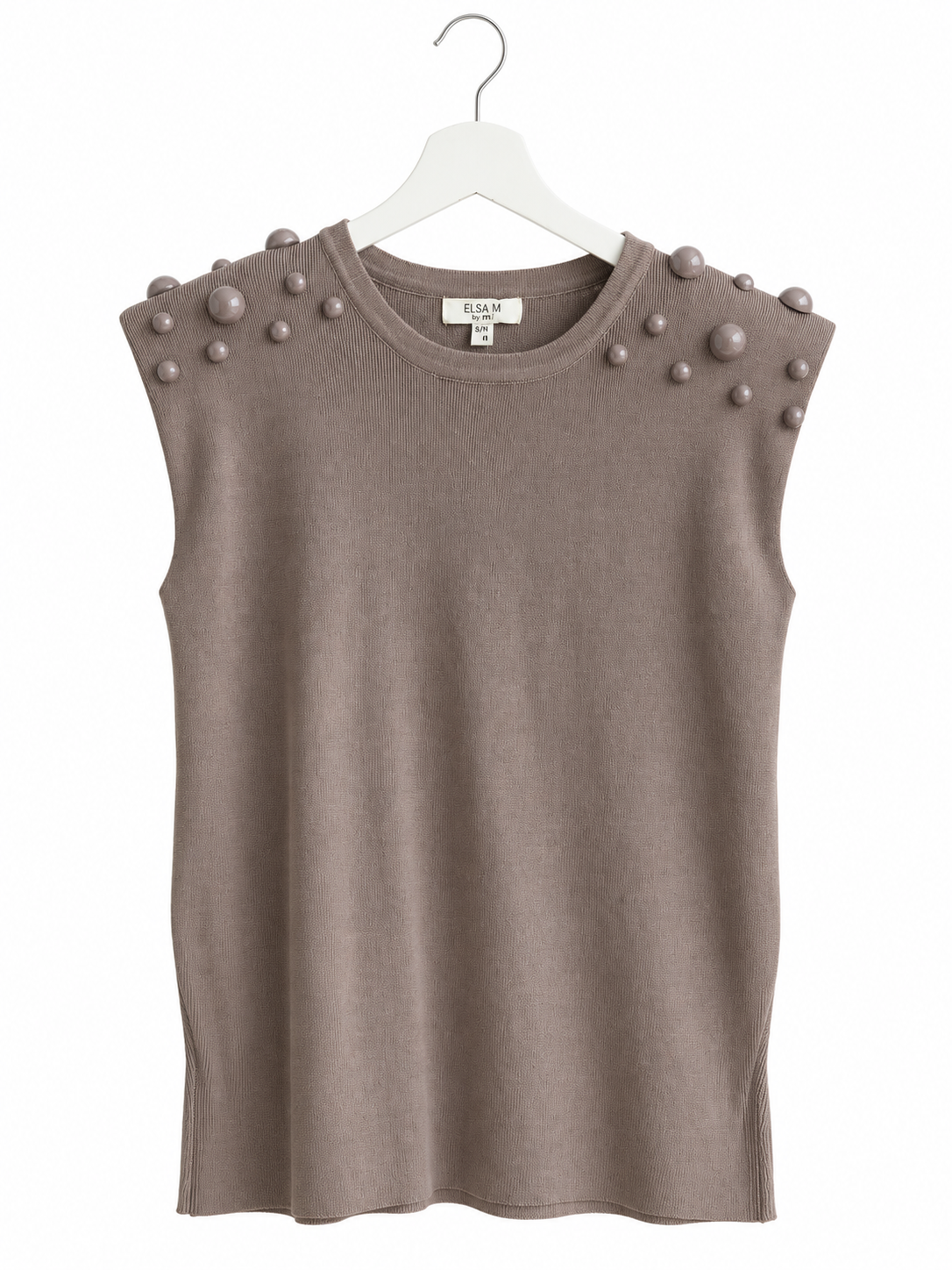 Detailed Padded Shoulder Top