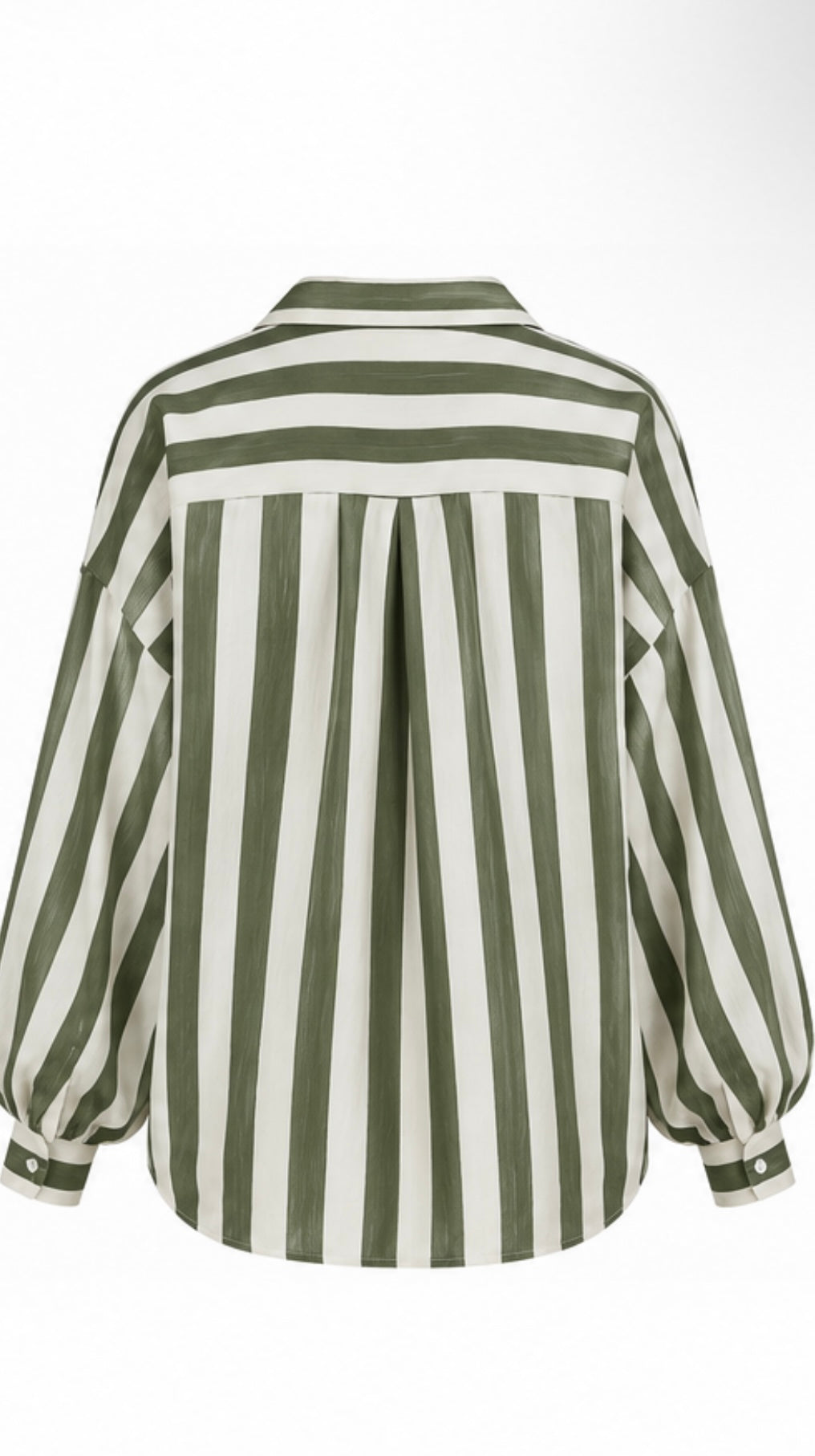 Cream & Green Striped Blouse