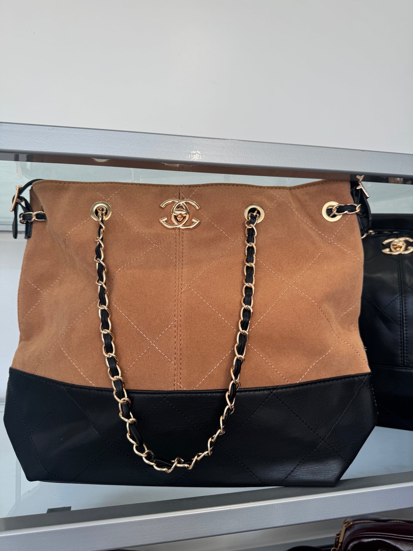 Quilted faux leather oversized CHANGE BAG
