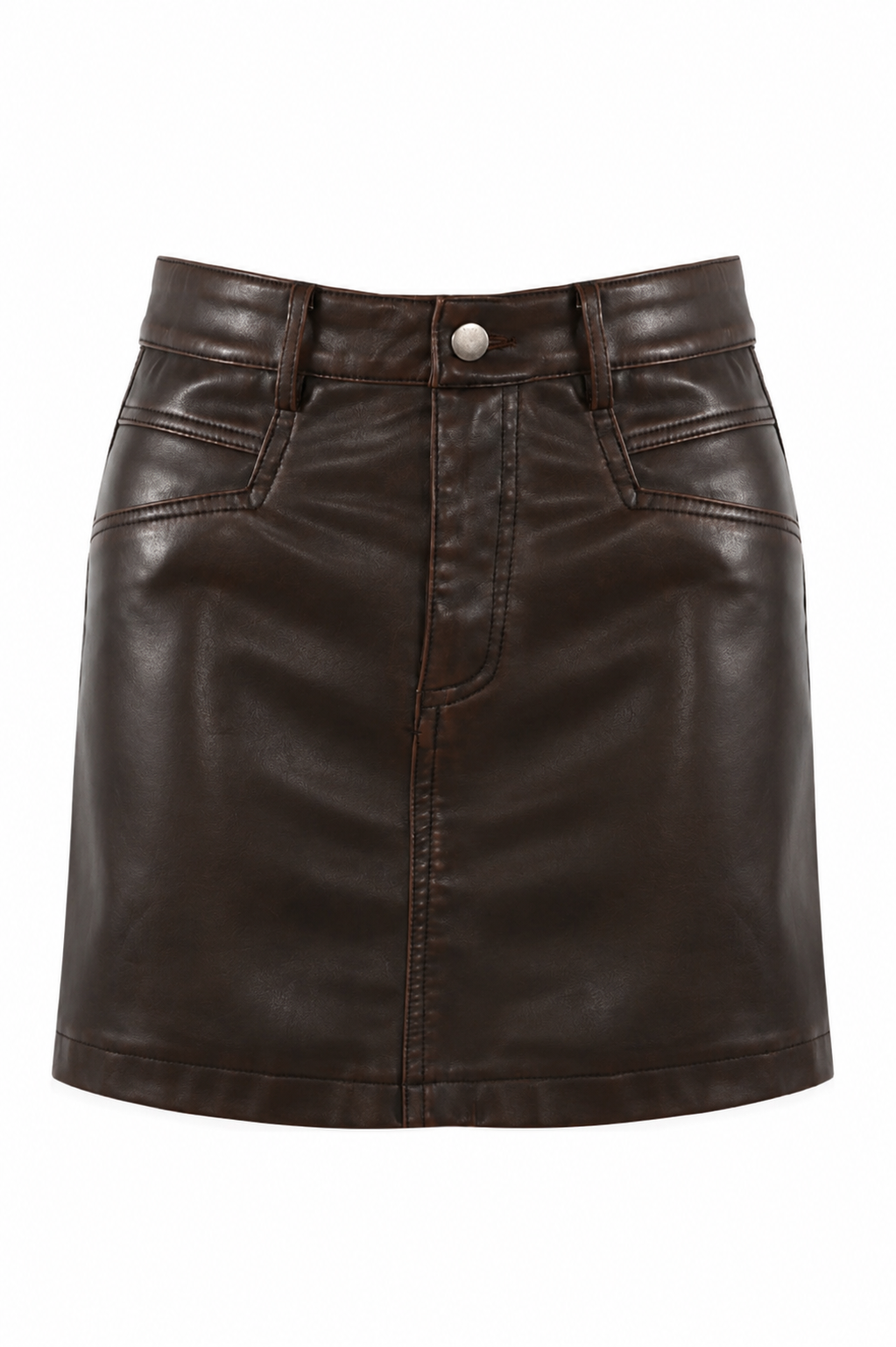 Faux Leather A-Line Mini Skirt