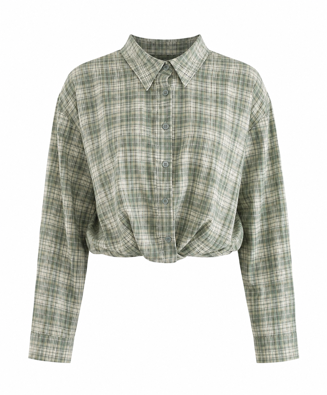 Gathered Hem Check Shirt