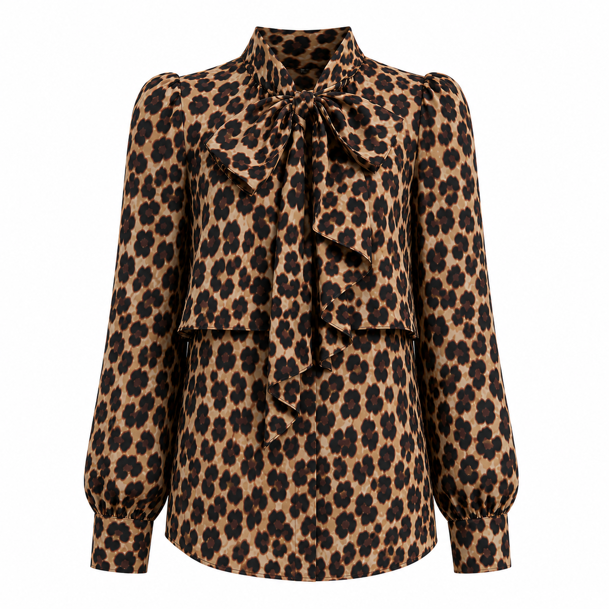 LEOPARD PUSSY BOW BLOUSE