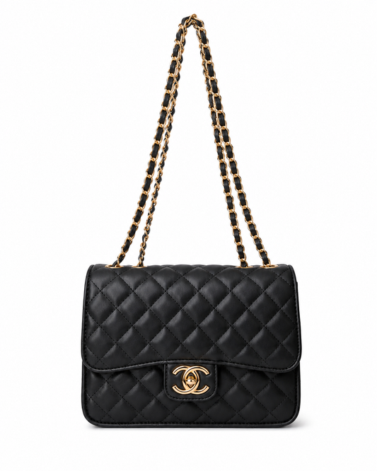 BLACK QUILTED BAG