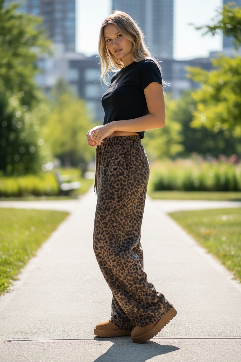 Leopard Print Palazzo Pants