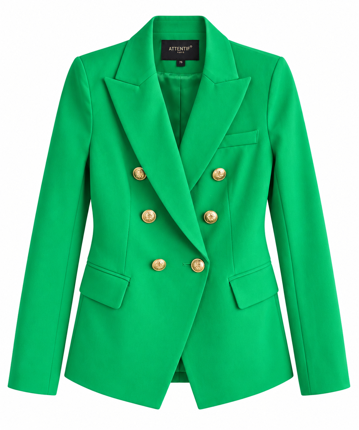 Emerald Green Gold Button Blazer