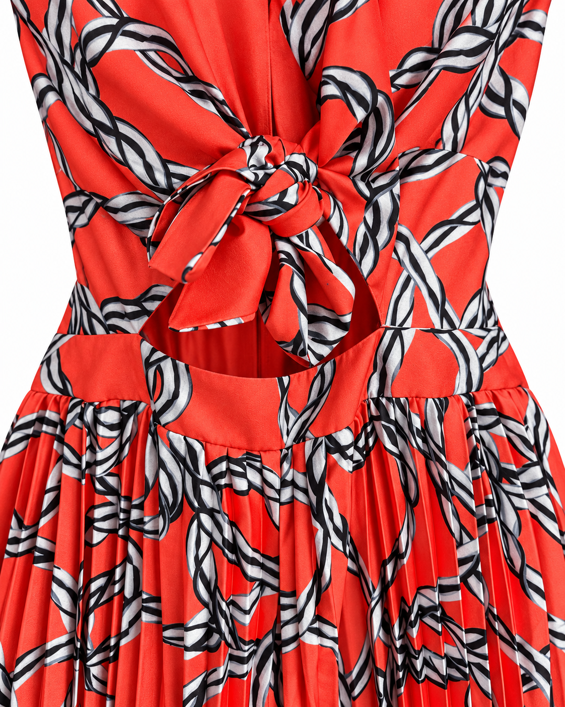 Coral Chain Print Wide-Leg Jumpsuit