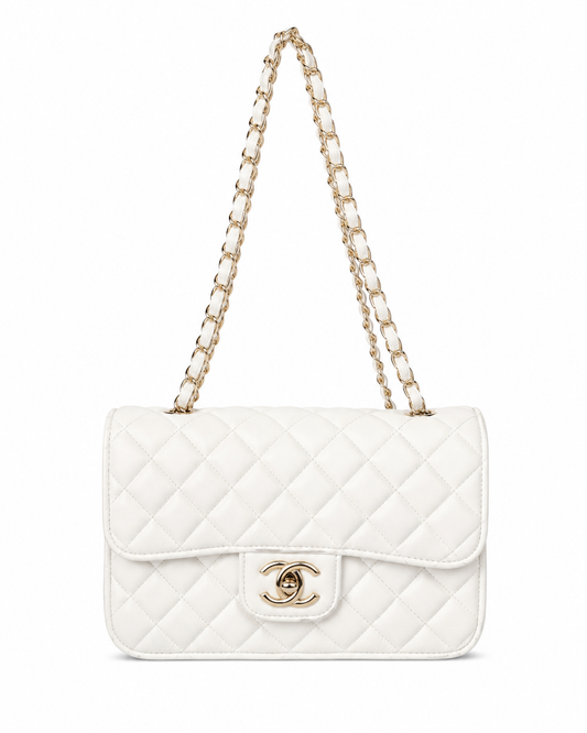 WHITE QUILTED BAG
