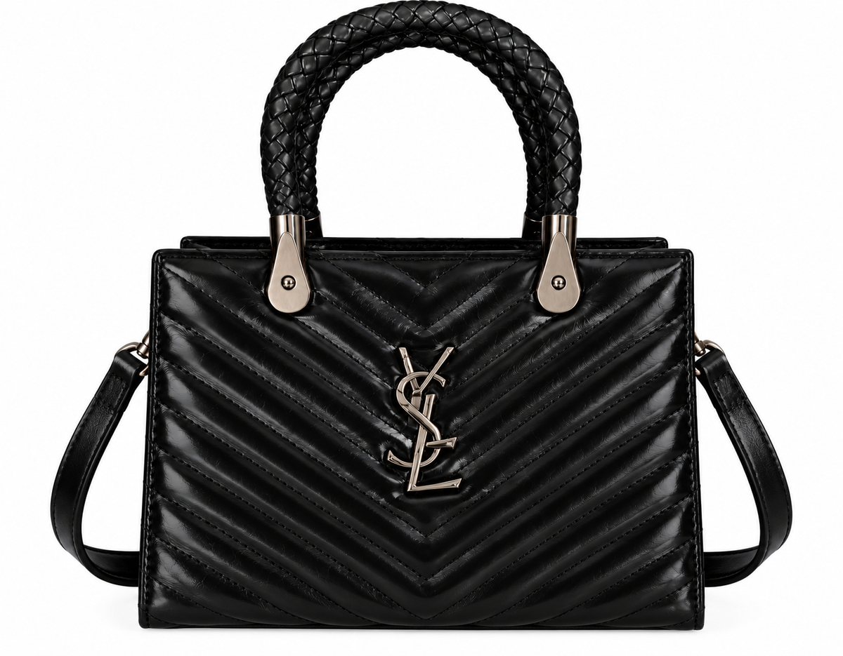 BLACK QUILTED Y BAG