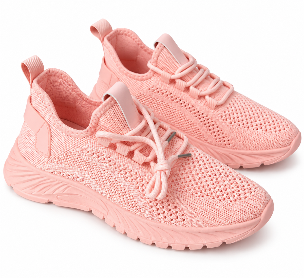 Blush Pink Lightweight Knit Trainers