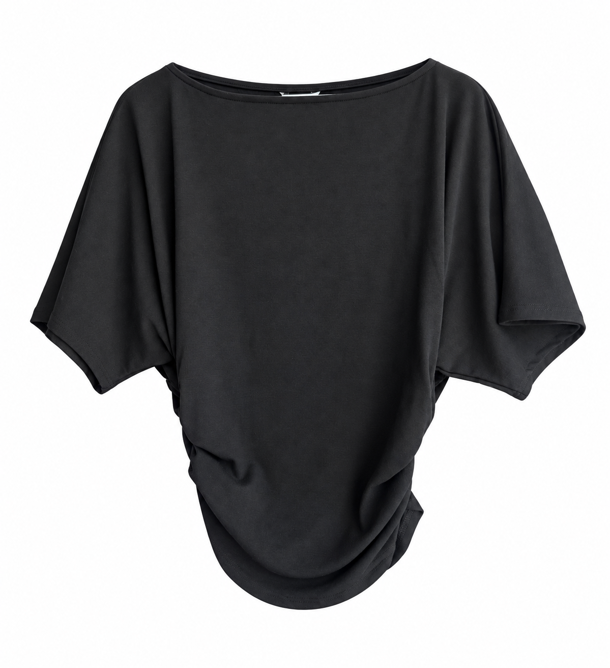 Ruched Slash Neck T Shirt