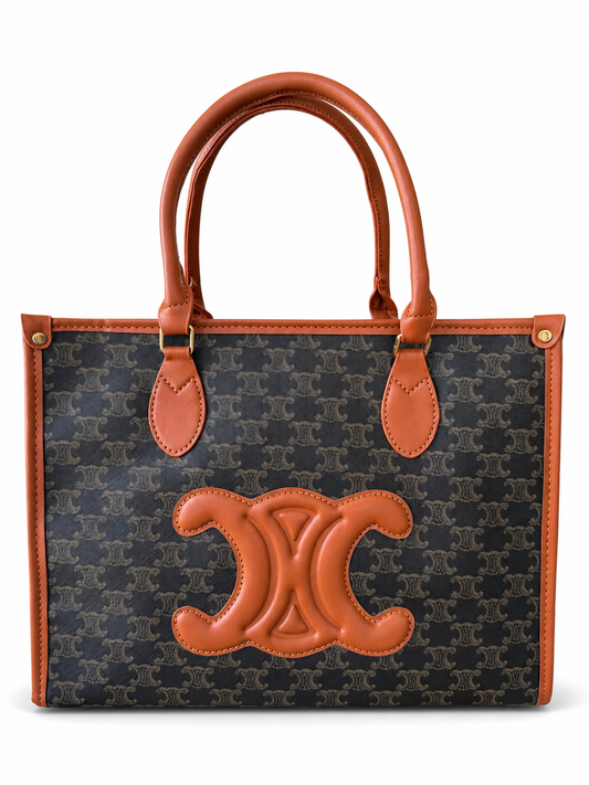 TWO TONE MONOGRAM TOTE BAG