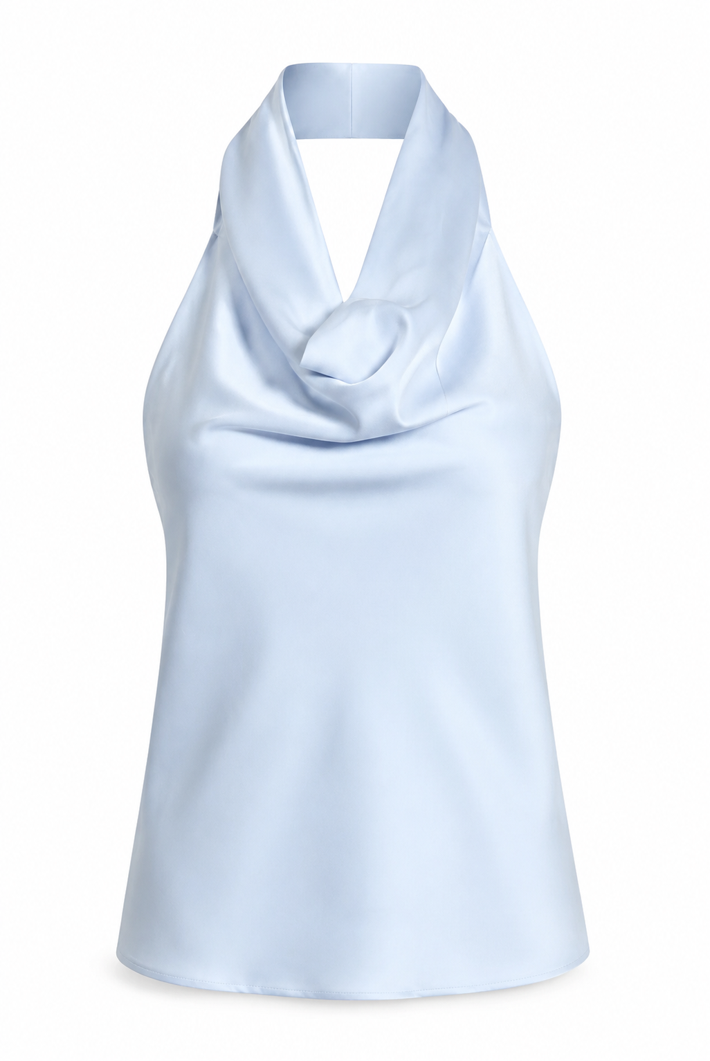 Cowl Halter Neck Asymmetric Blouse
