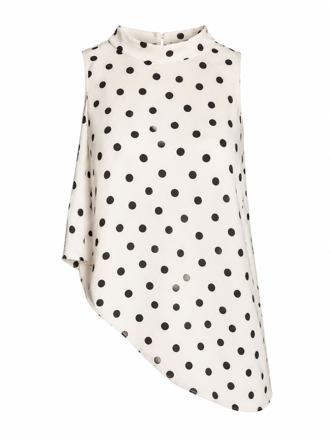 Polka Dots Asymmetric Choker Blouse