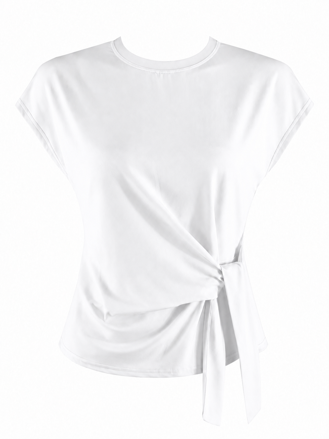 White Tie Side Cap Sleeve Top