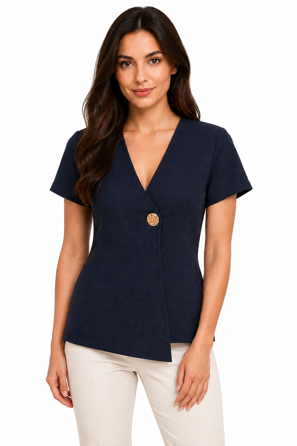 Riviera Gold Button Top