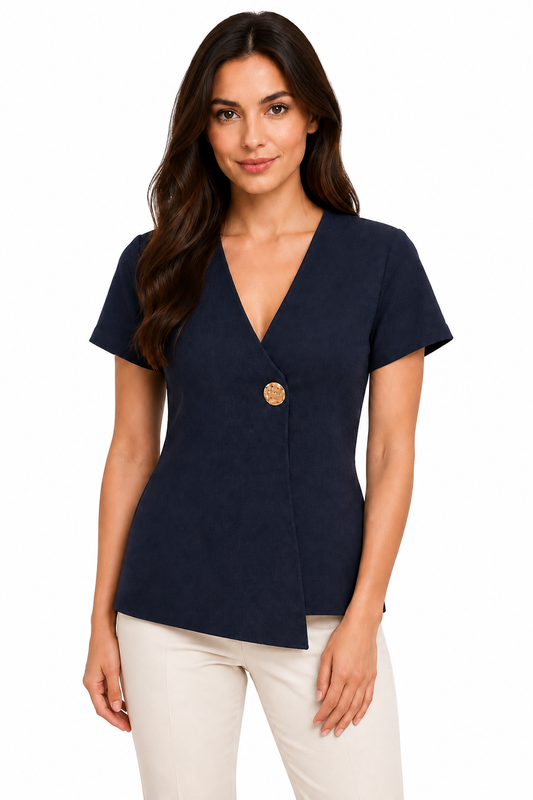 Riviera Gold Button Top