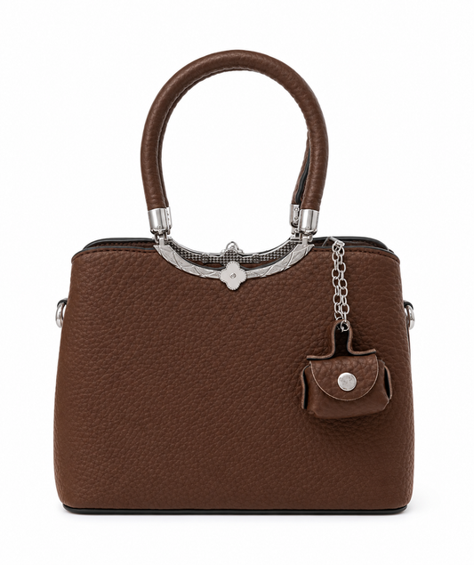Structured Top Handle Handbag – Chocolate Brown