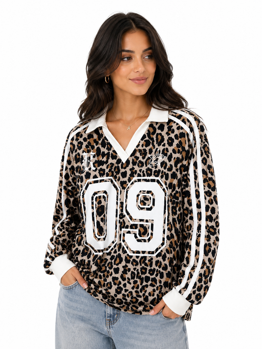 Leopard Print Long Sleeve Top