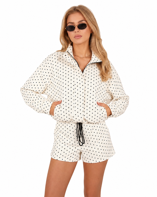 Polka Dots Jacket and Shorts Set