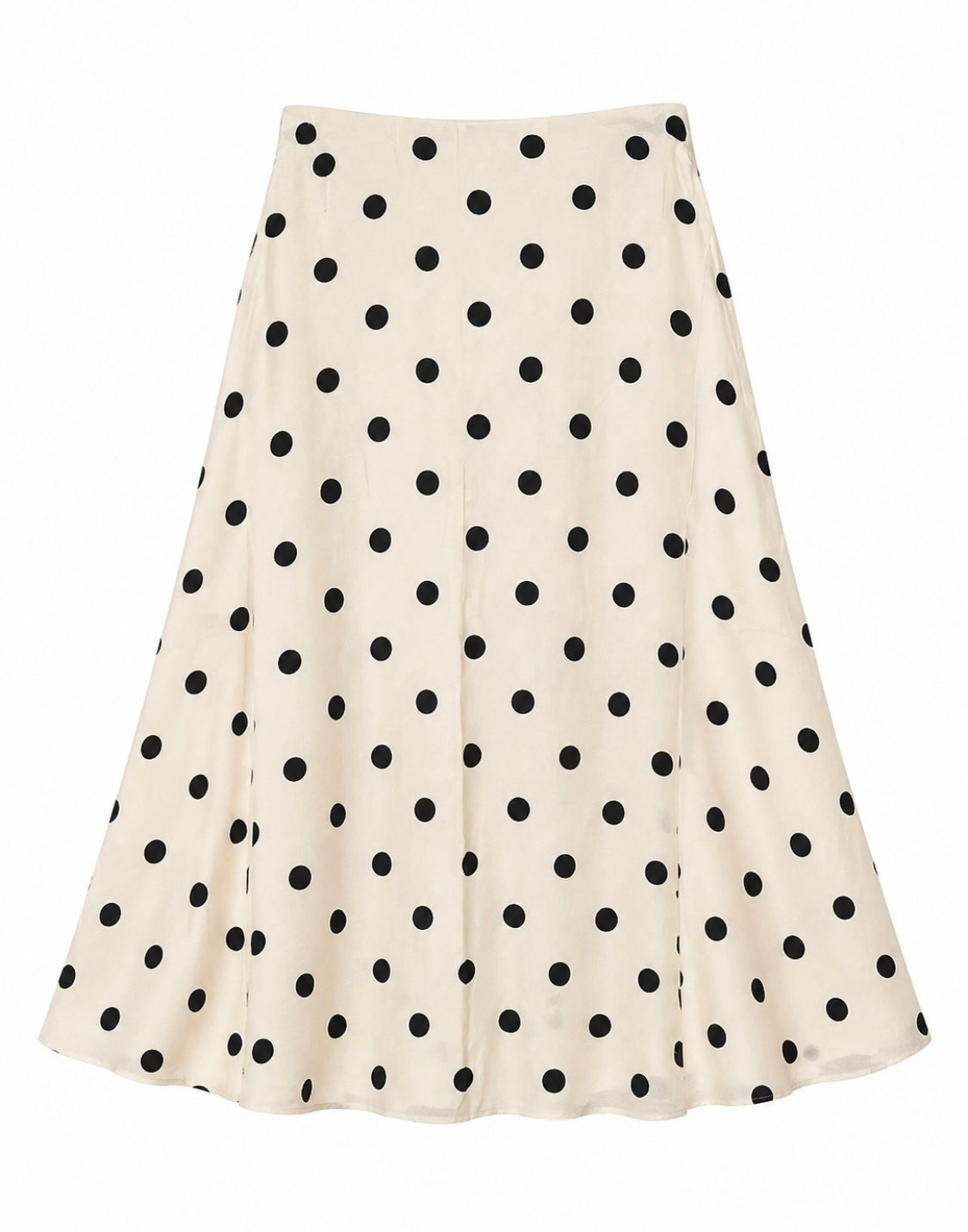 Polka Dot Satin Maxi Skirt