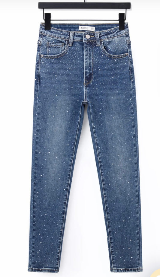 All Over Studded Skinny Jeans