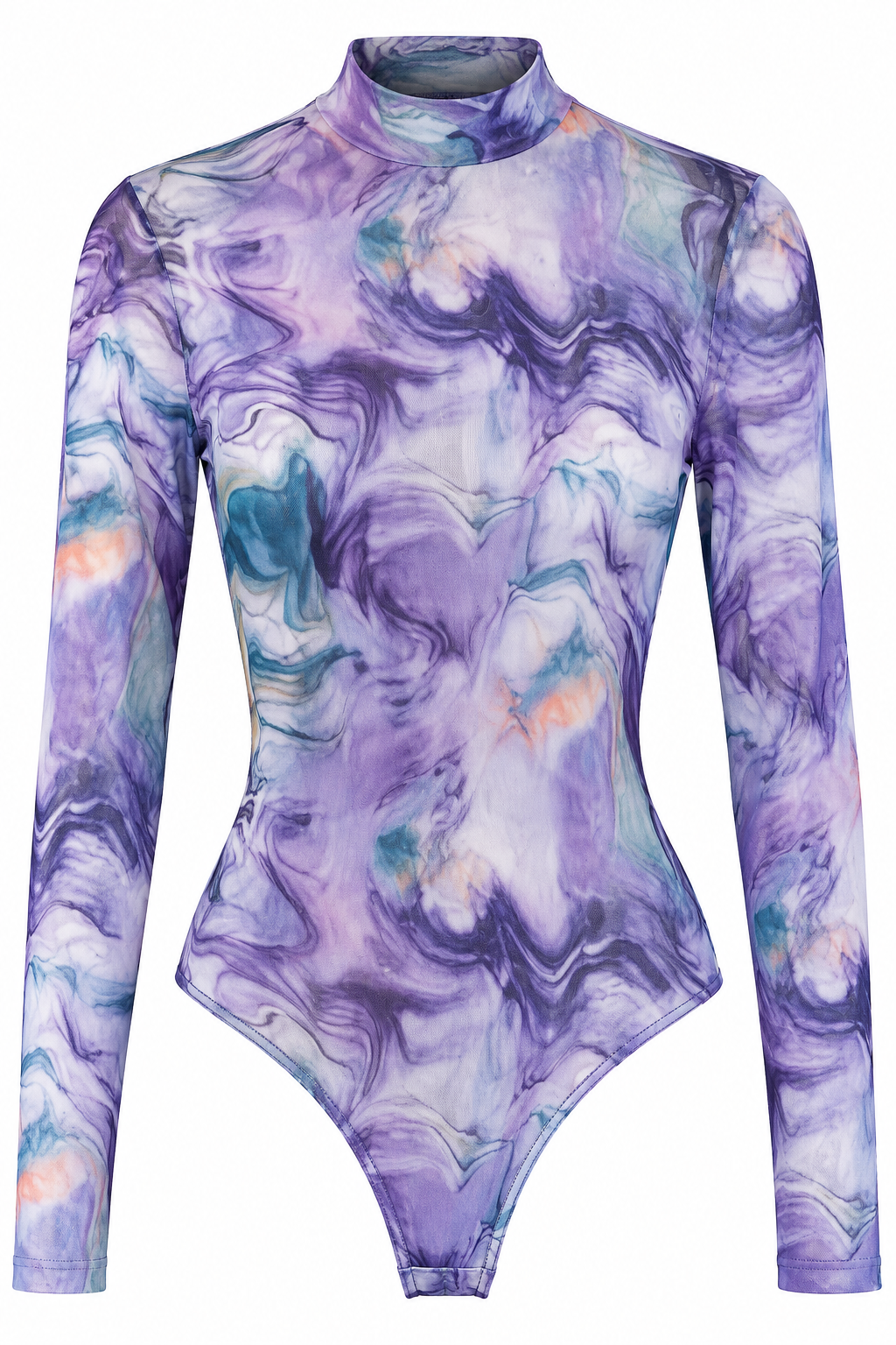 Lilac High Neck Long Sleeve Basic Bodysuit
