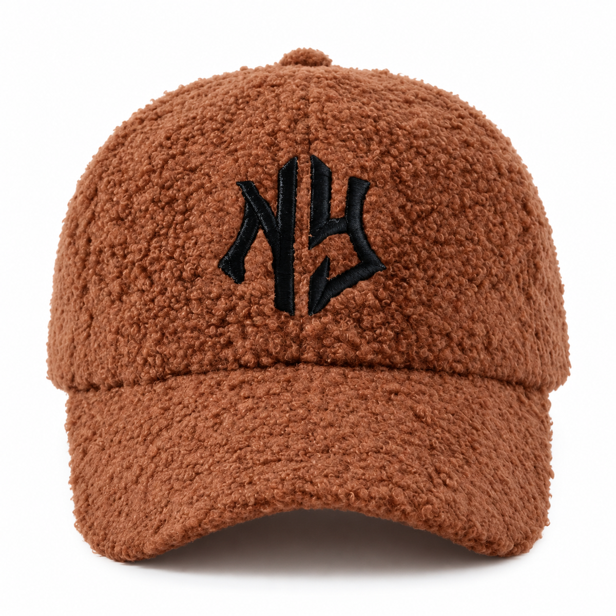 NY Cap Bouclé Teddy Fleece Baseball Cap – Chocolate Brown