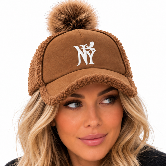 NY Faux Fur BaseBall Cap
