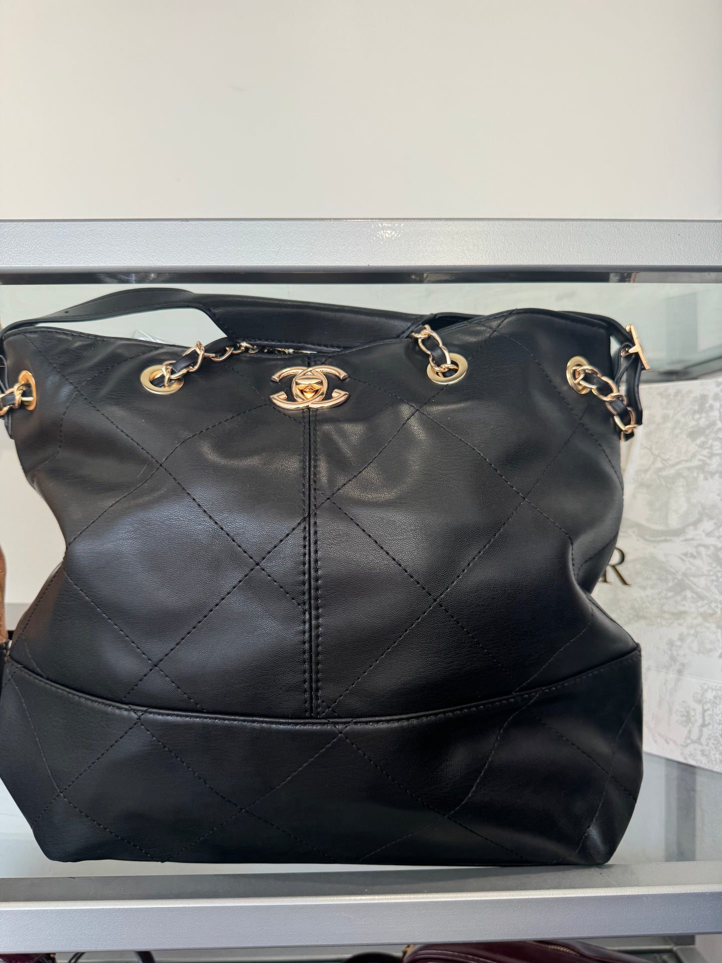 Quilted faux leather oversized CHANGE BAG