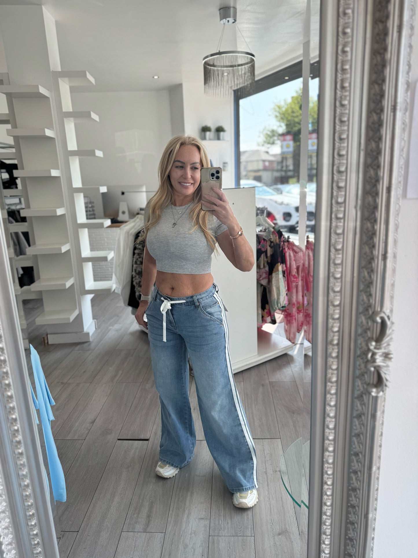 Ripped Dad Fit Denim Jeans