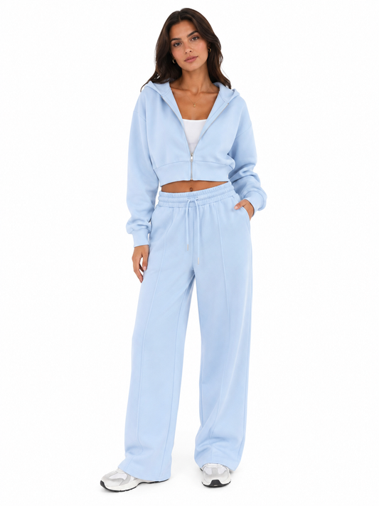 ICONIC HOODED SWEATSHIRT & WIDE LEG JOGGER CO-ORD