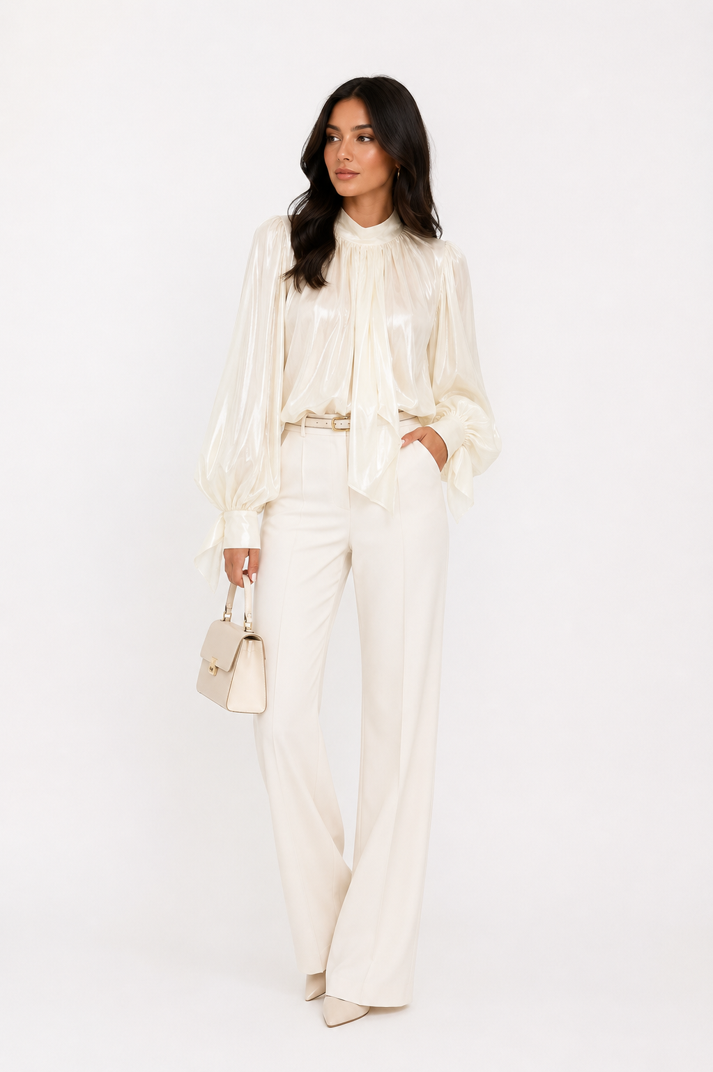 Bow Neck Organza Blouse