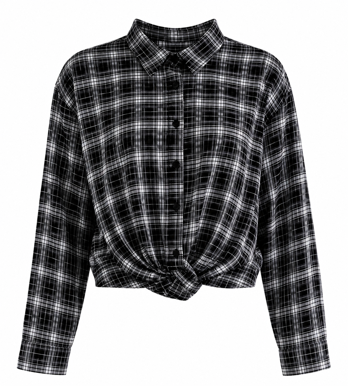 Gathered Hem Check Shirt