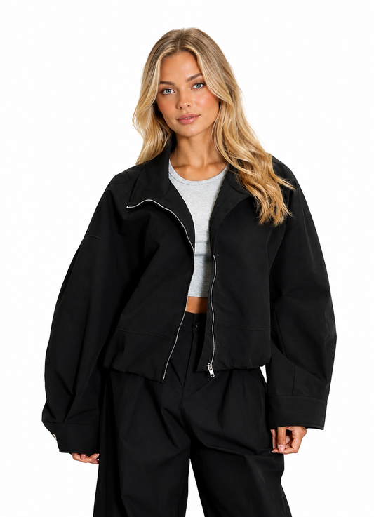 Oversized High Neck Bomber Jacket