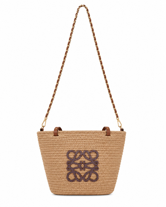 Lowel Tan Wicker Tote Bag