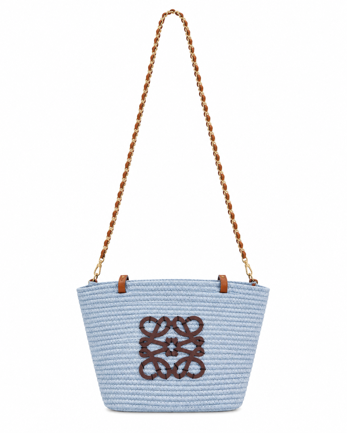 Lowel Blue Wicker Tote Bag