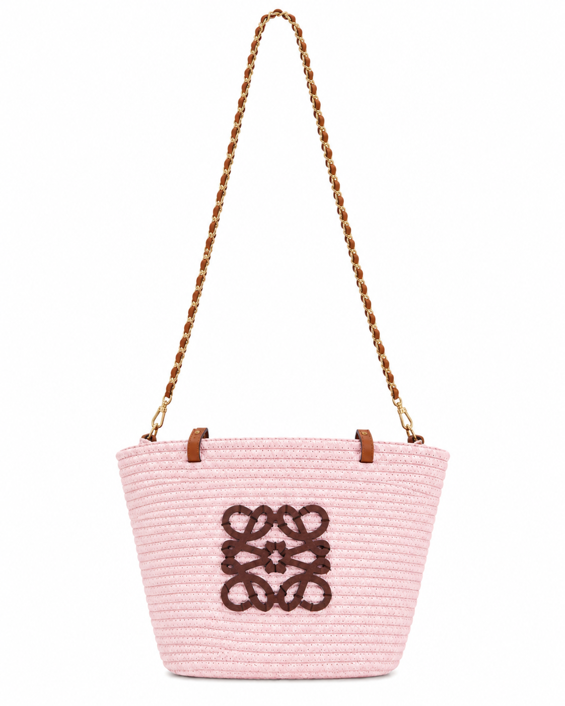 Lowel Pink Wicker Tote Bag