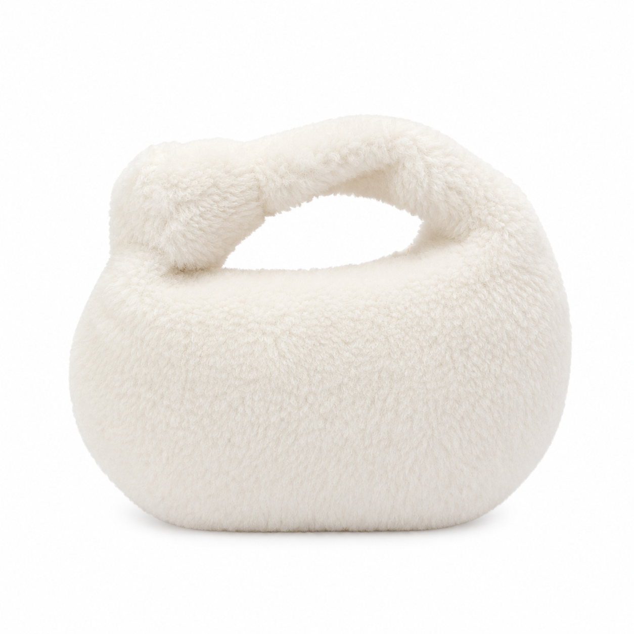 FAUX FUR WHITE BOTILLE BAG