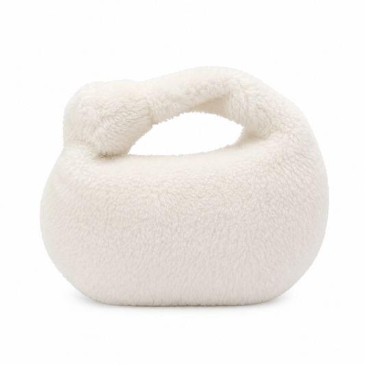 FAUX FUR WHITE BOTILLE BAG