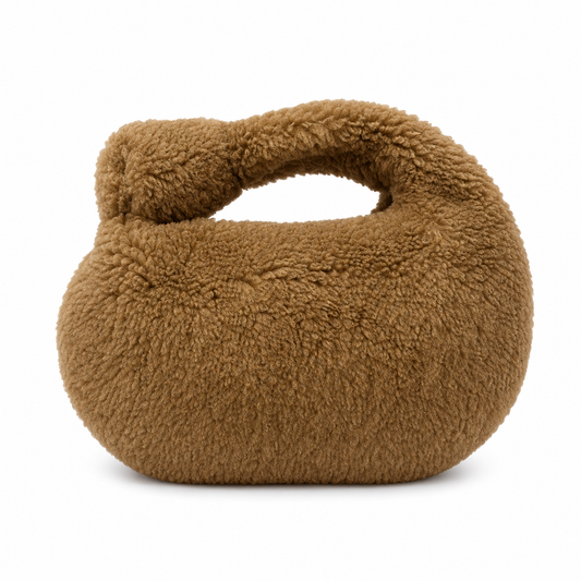FAUX FUR BROWN BOTILLE BAG