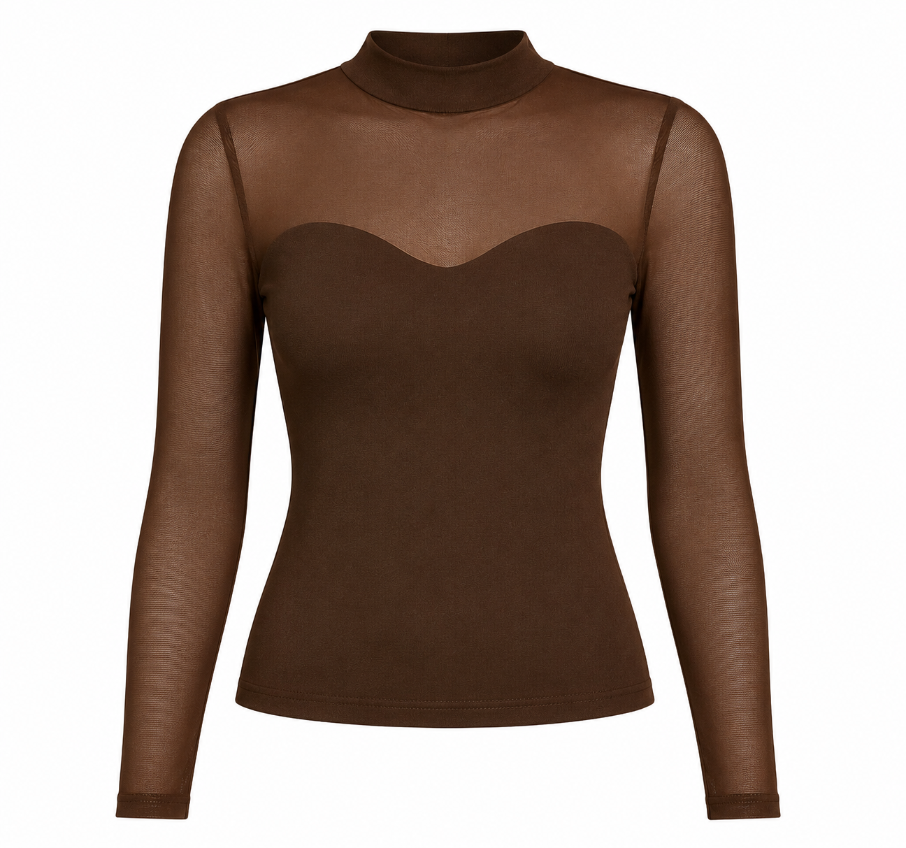 Sheer Mesh Bodysuit – Chocolate