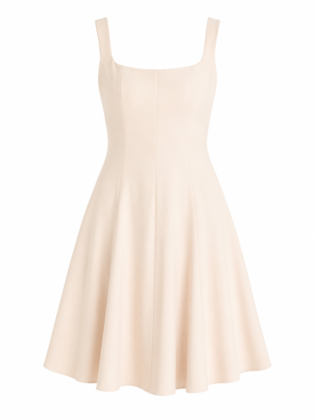 Cream Fit & Flare Dress