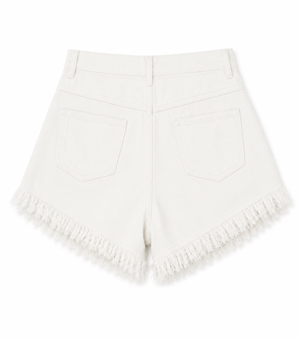Washed Ripped Detail White Shorts