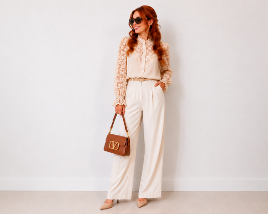Vintage Lace Detail Blouse