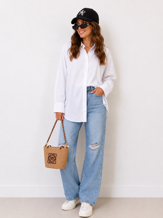 Oversized White Cotton Shirt
