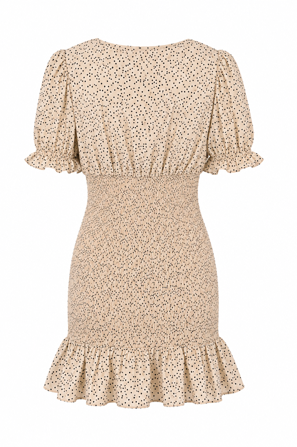 Polka Dot Print V Neck Mini Dress