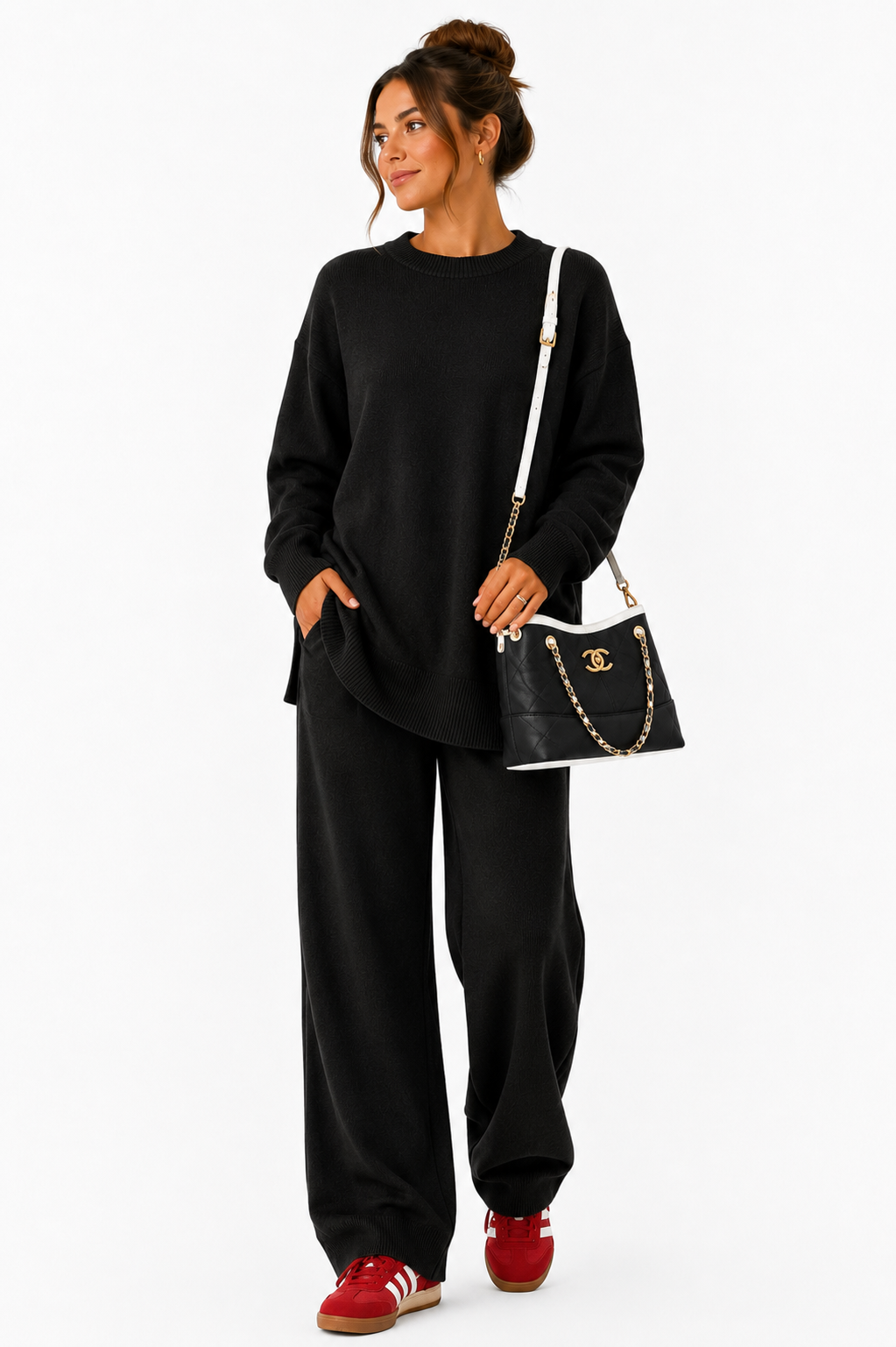 Black Fine Knit lounge suit …